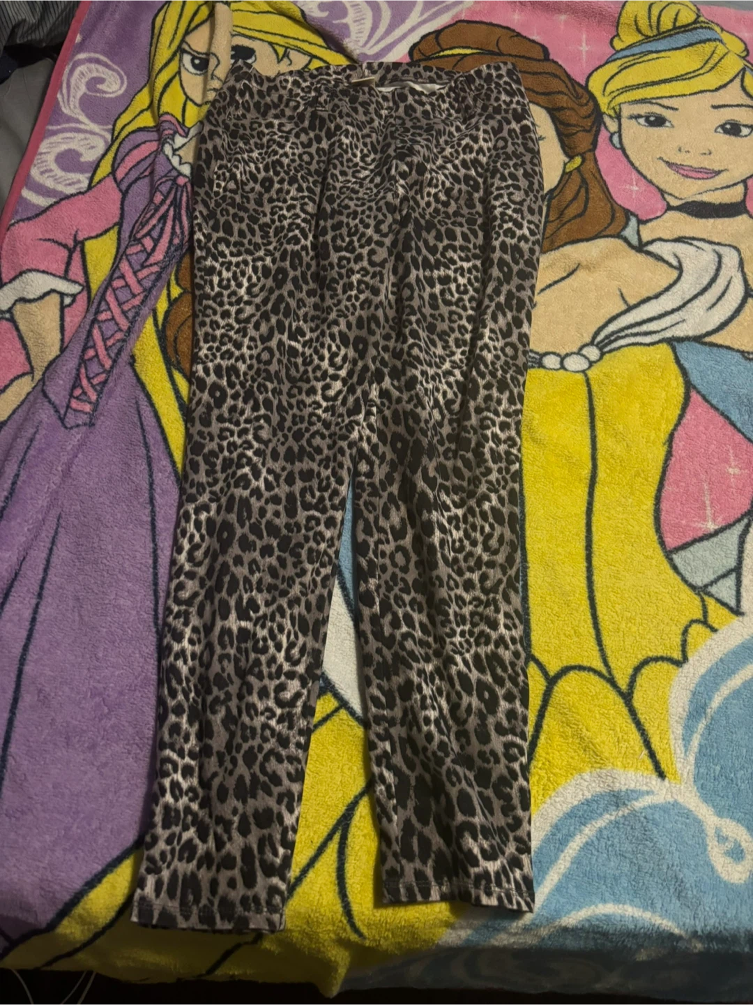 Faded Glory Leopard Print Leggings Size L (12-14)