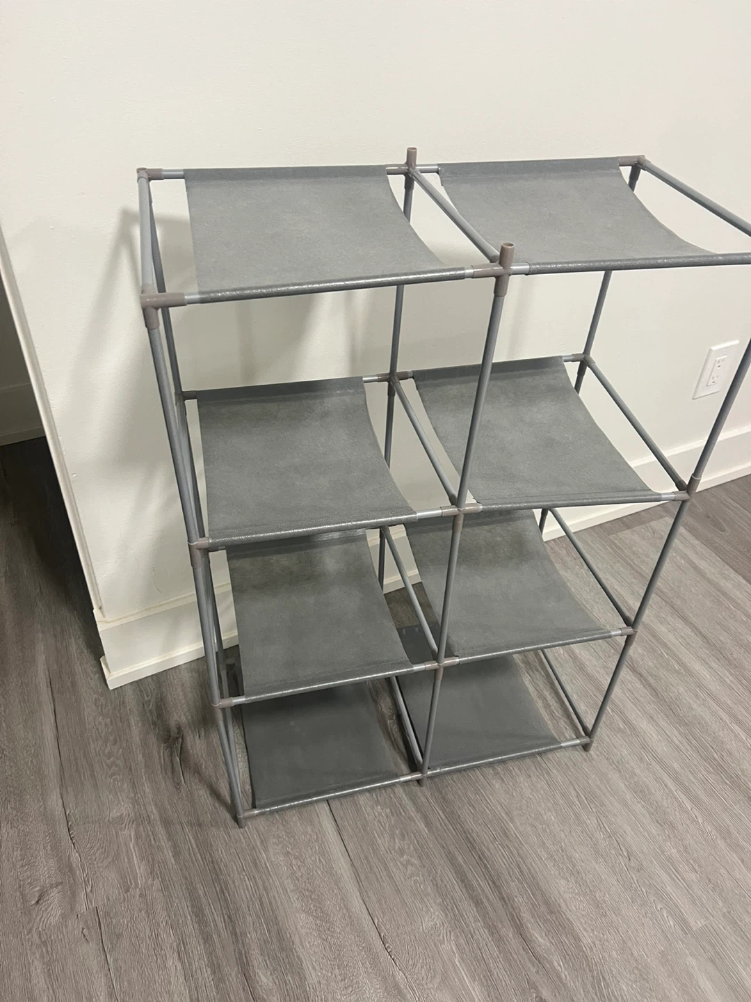 Grey Fabric 6-Cube Storage Shelf