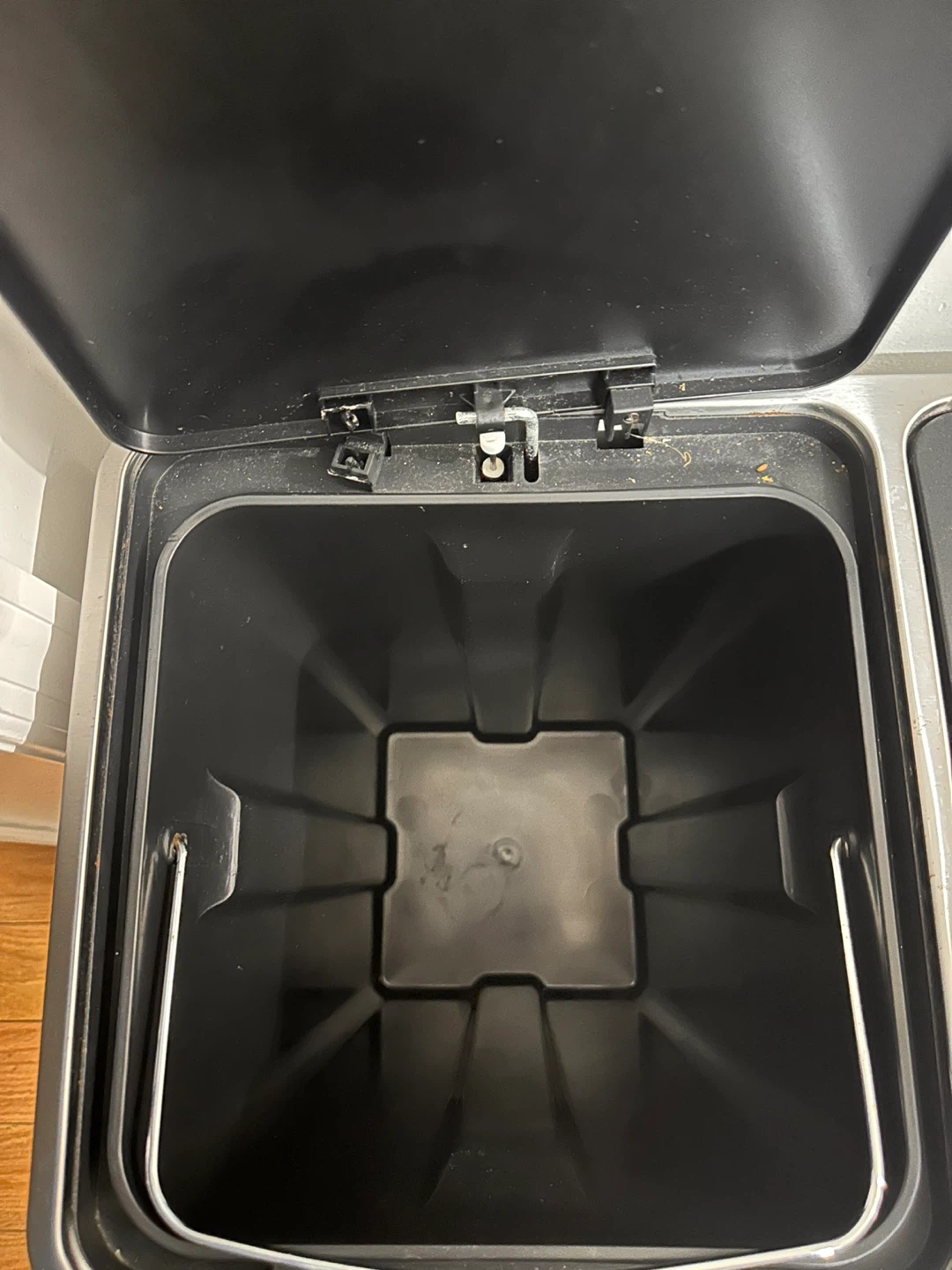 White Dual Compartment Step Trash Can