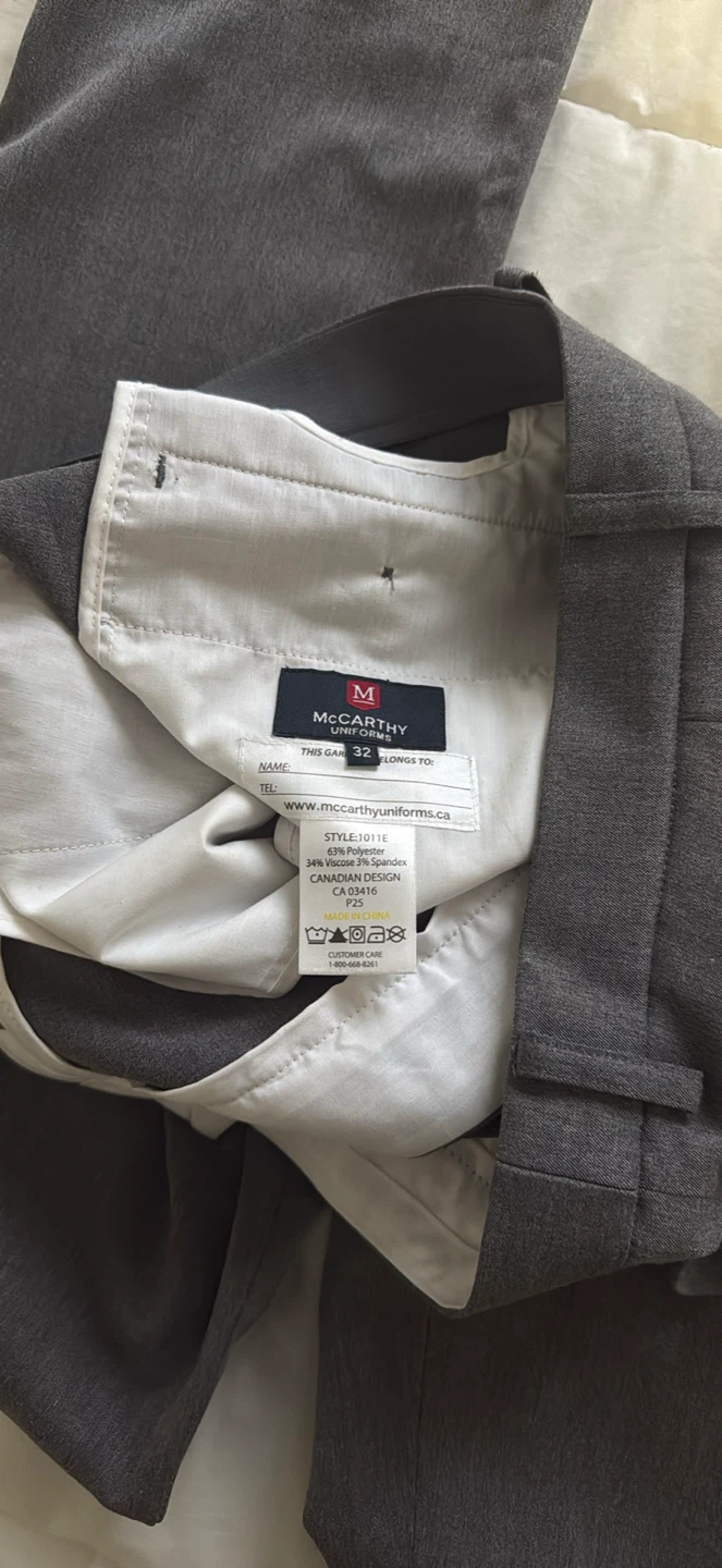 McCarthy Uniforms Grey Dress Pants Size 32 - photo 2