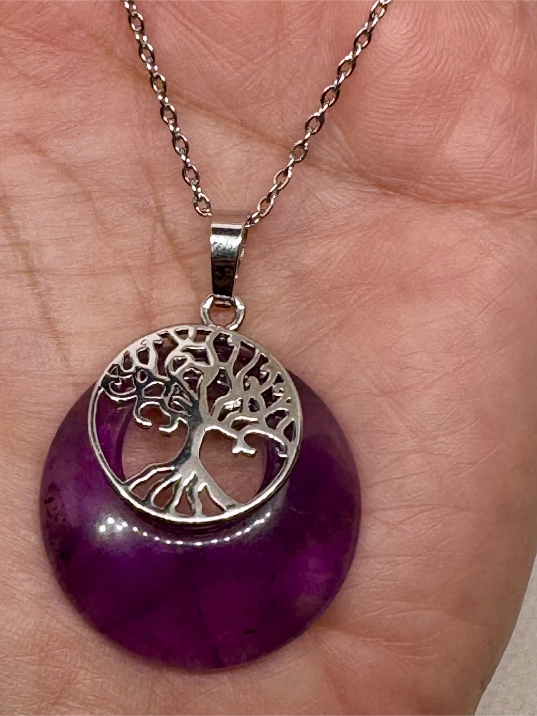 Amethyst Tree of Life Pendant Necklace