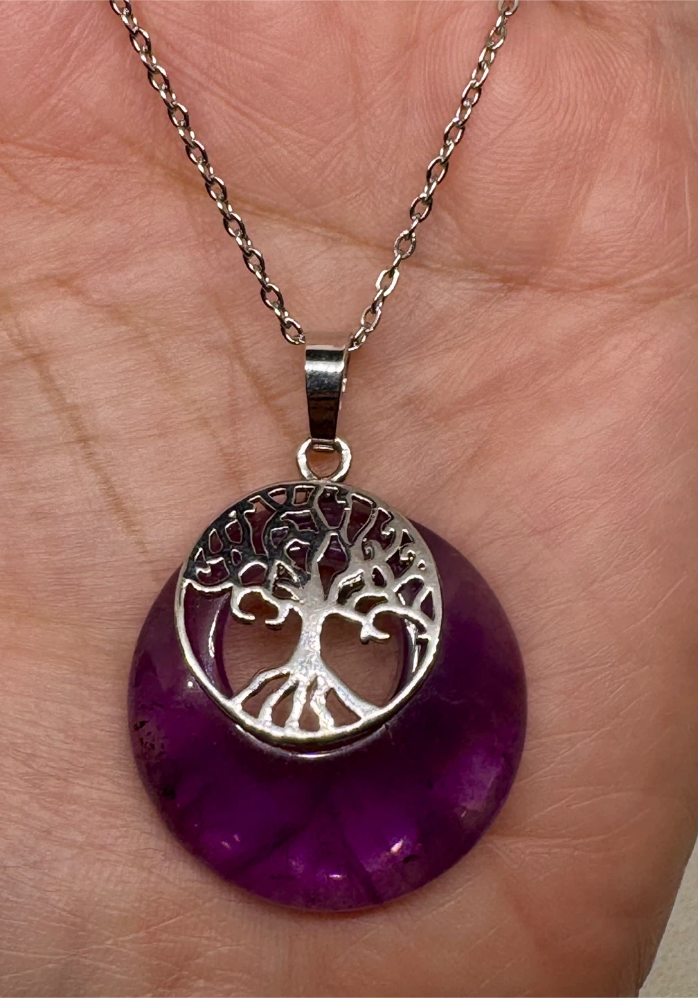 Amethyst Tree of Life Pendant Necklace - photo 2