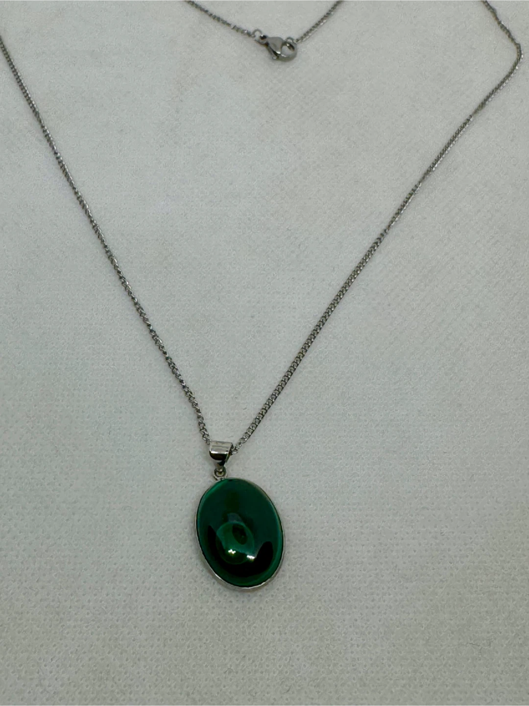 Malachite Oval Pendant Necklace - photo 5