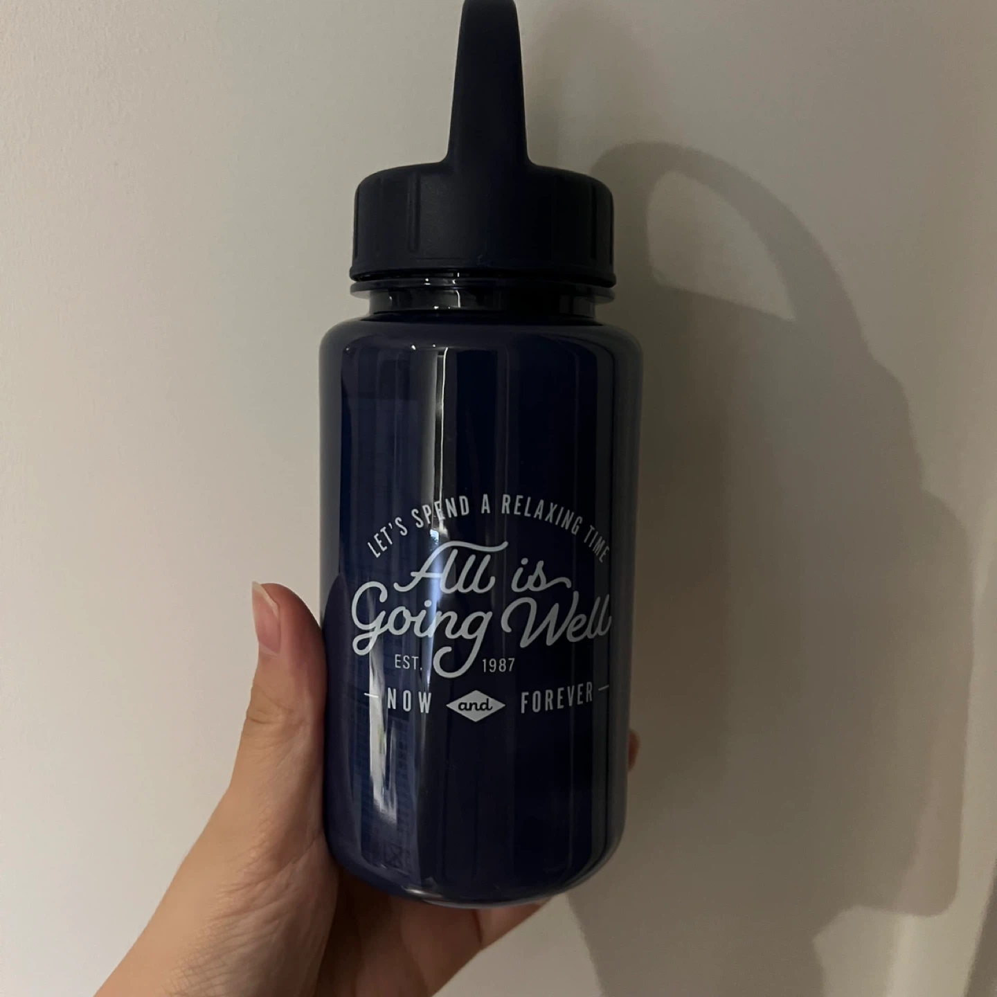 NEW Dark Blue Water Bottle with Cooling Stick