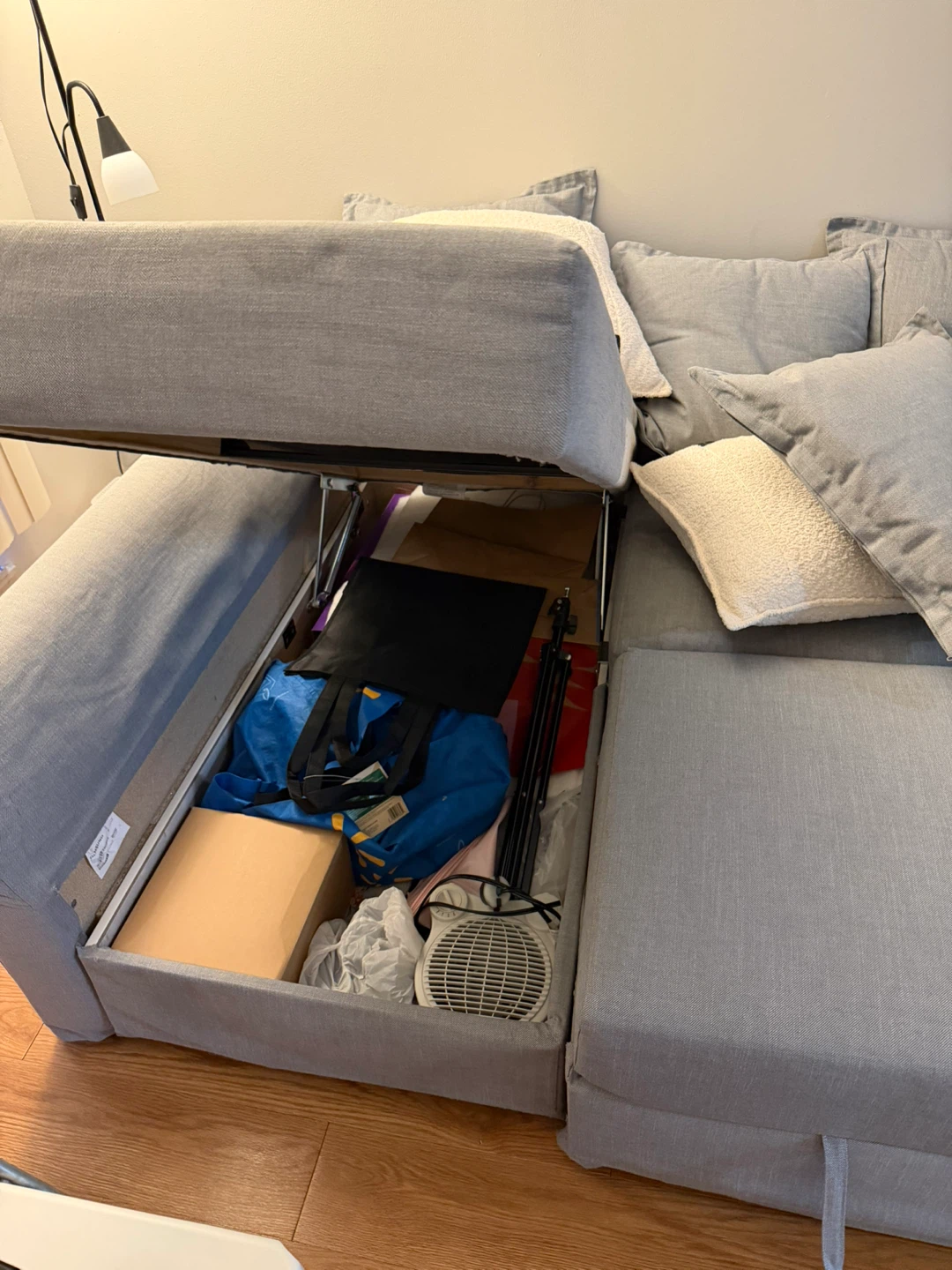 Grey Sectional Sofa with Storage - photo 3