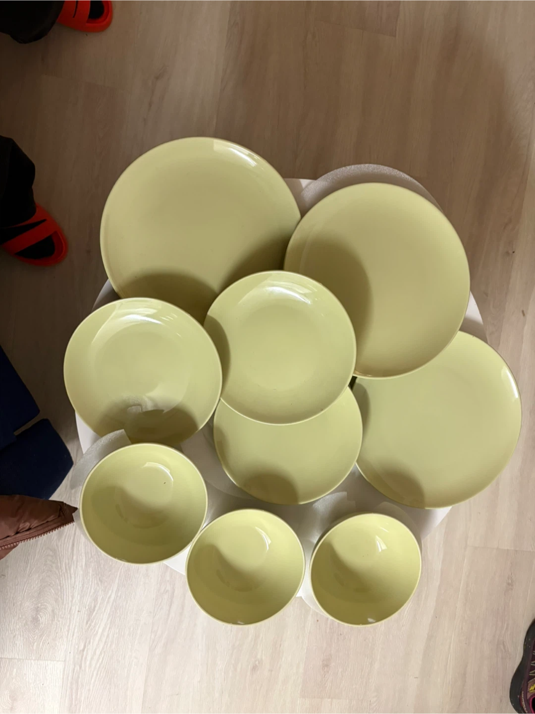 IKEA light green Plate and Bowl Set x3 each