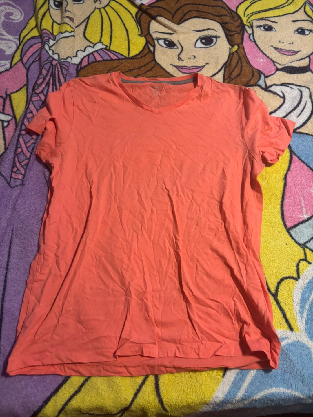 Athletic Works V-Neck T-Shirt - Coral - Medium