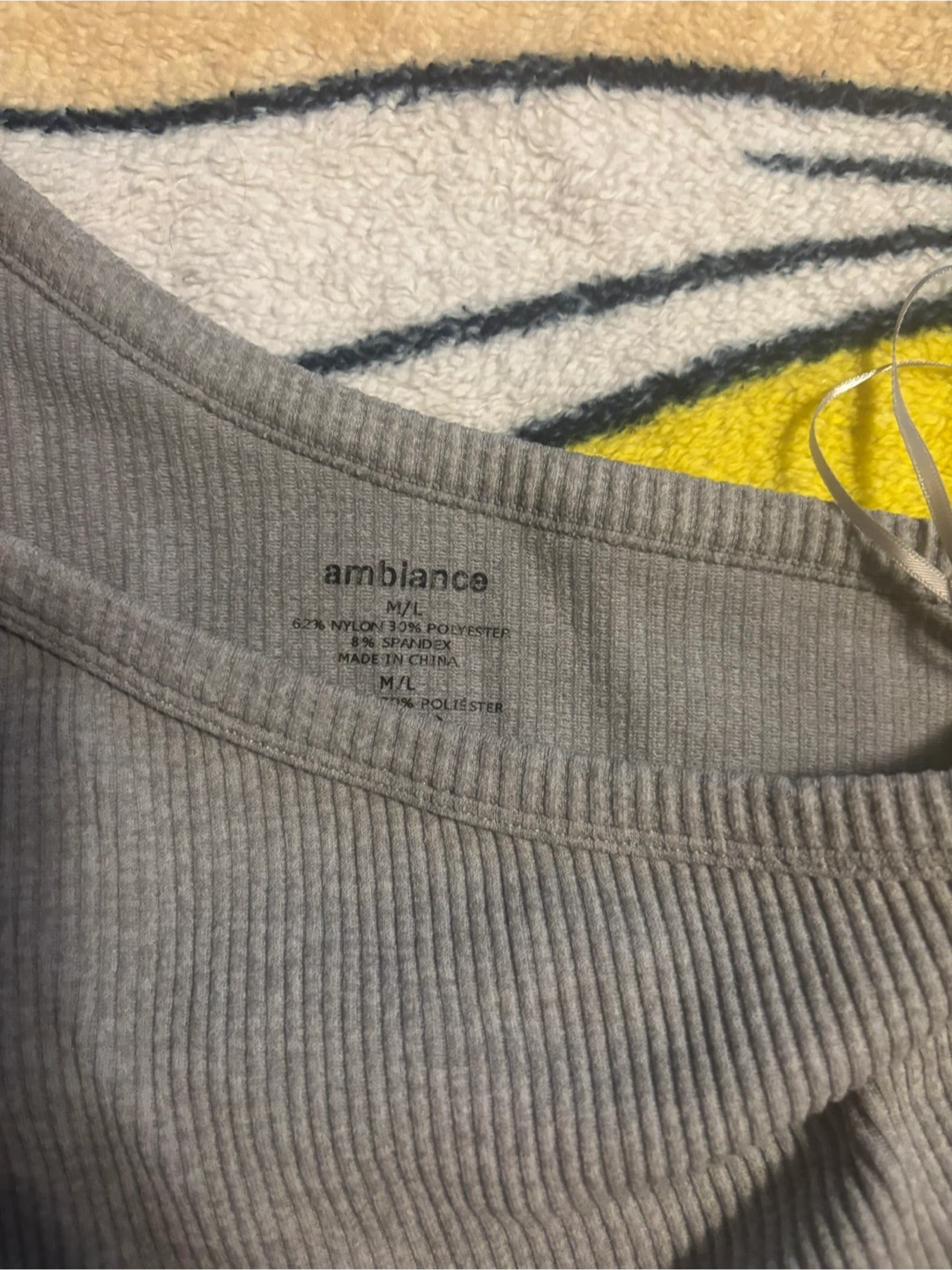Amblance Grey One Shoulder Ribbed Crop Top M/L - photo 2