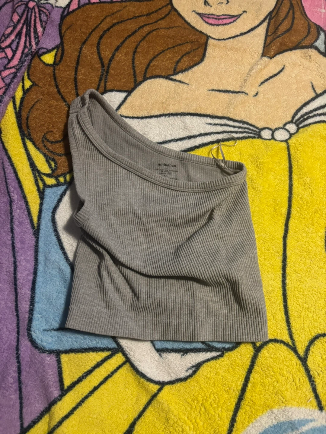 Amblance Grey One Shoulder Ribbed Crop Top M/L