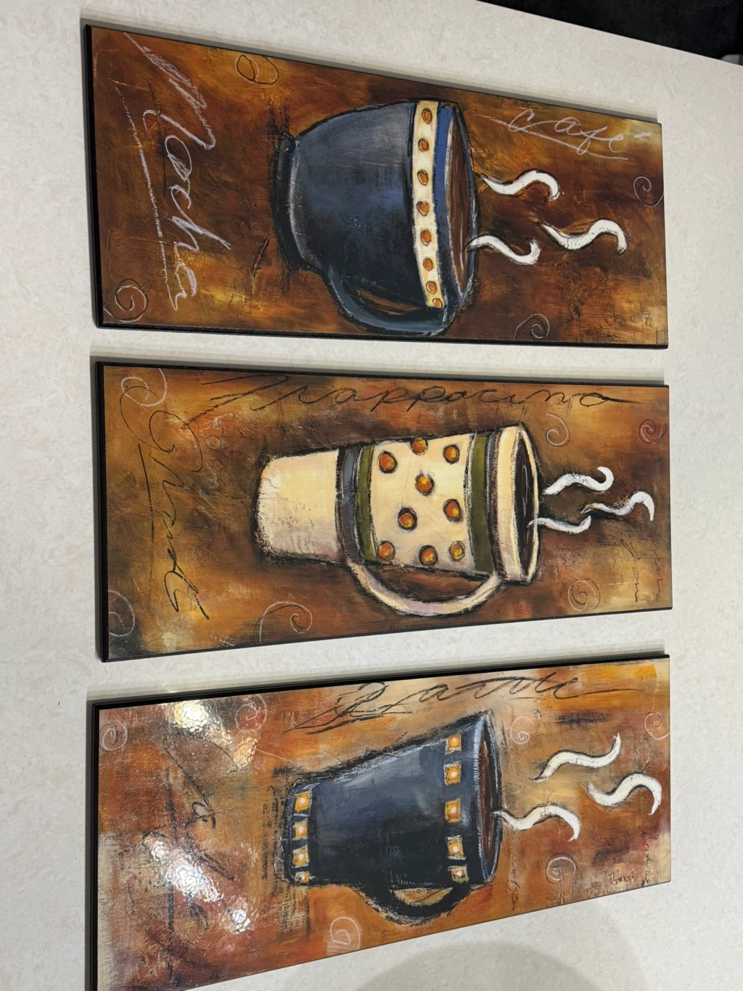 Set of 3 Coffee Themed Wall Art