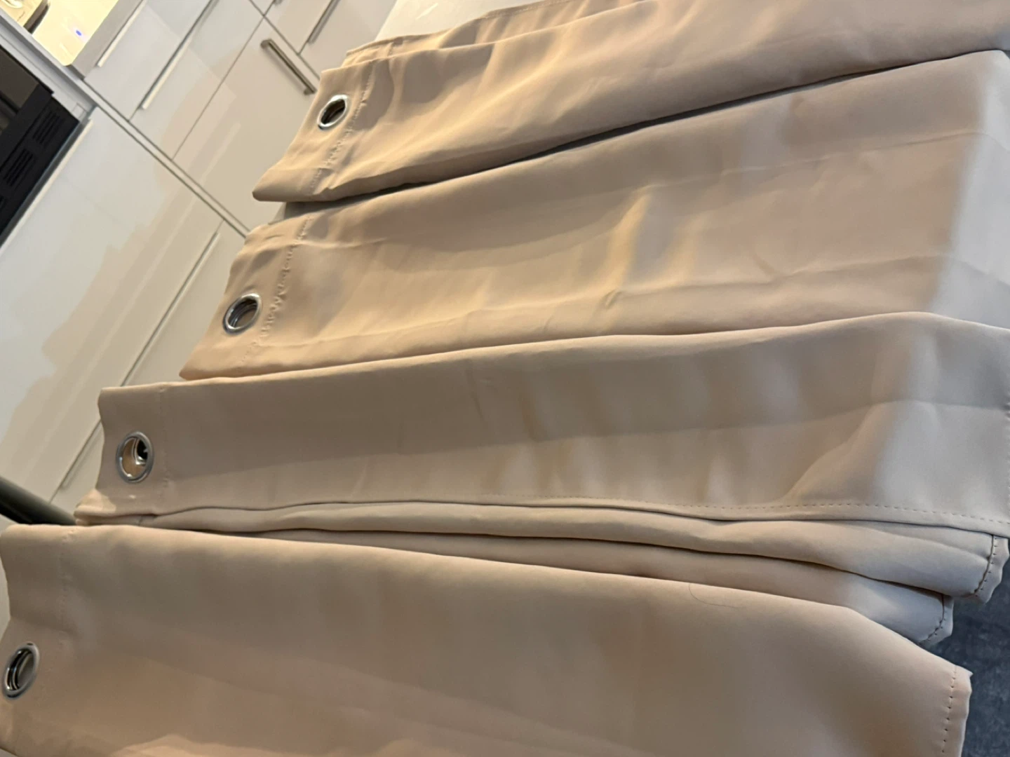 Set of 4 Beige Grommet Curtains - photo 3