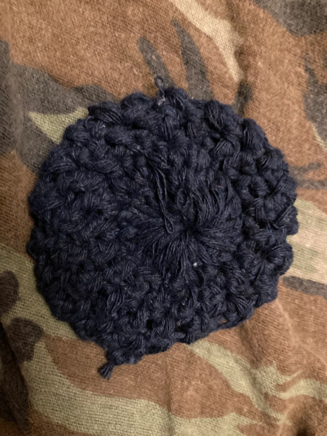 Hand-Crocheted Navy Blue cotton pad