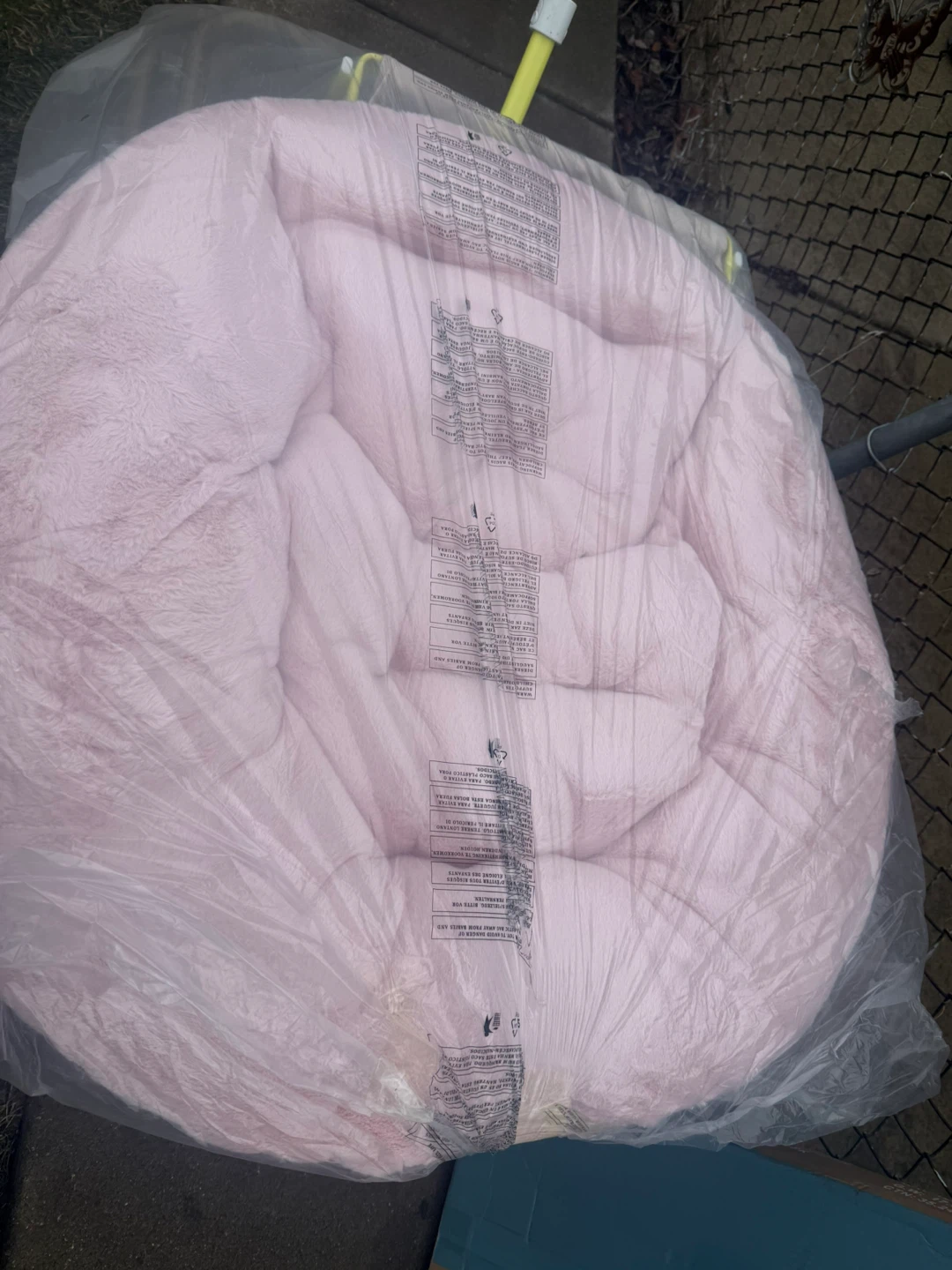 Adult Pink Faux Fur Saucer Chair - photo 4