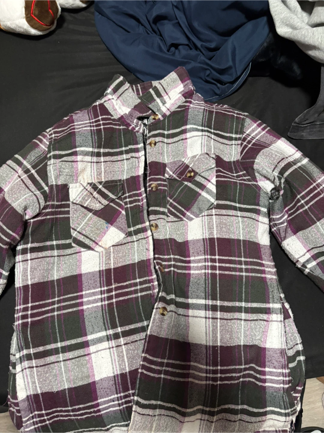 Purple Plaid Flannel Shirt - photo 3