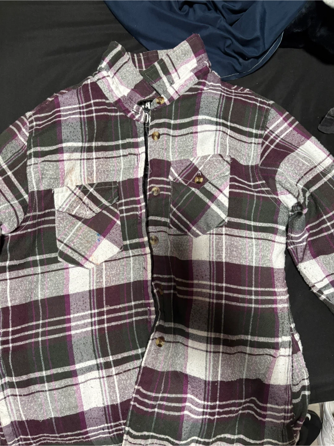 Purple Plaid Flannel Shirt - photo 2