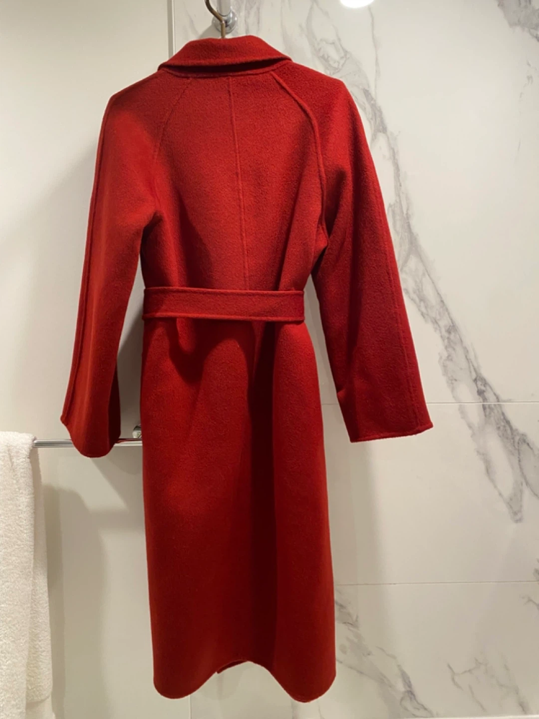 Red Cashmere Silk Coat Size Small New - photo 3