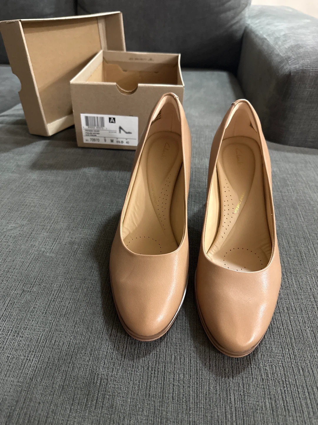Clarks Women's Praline Leather Heeled Shoes Size 9