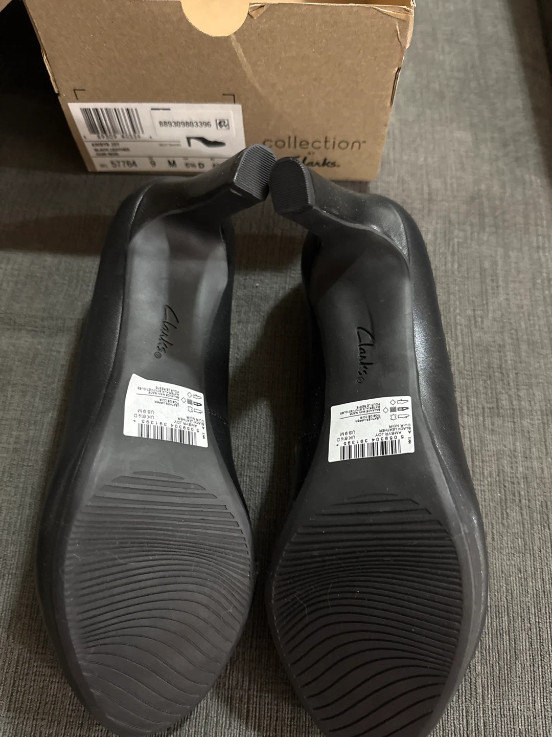 Clarks Collection Women's Black Leather Heeled Shoes Size 9 - photo 3