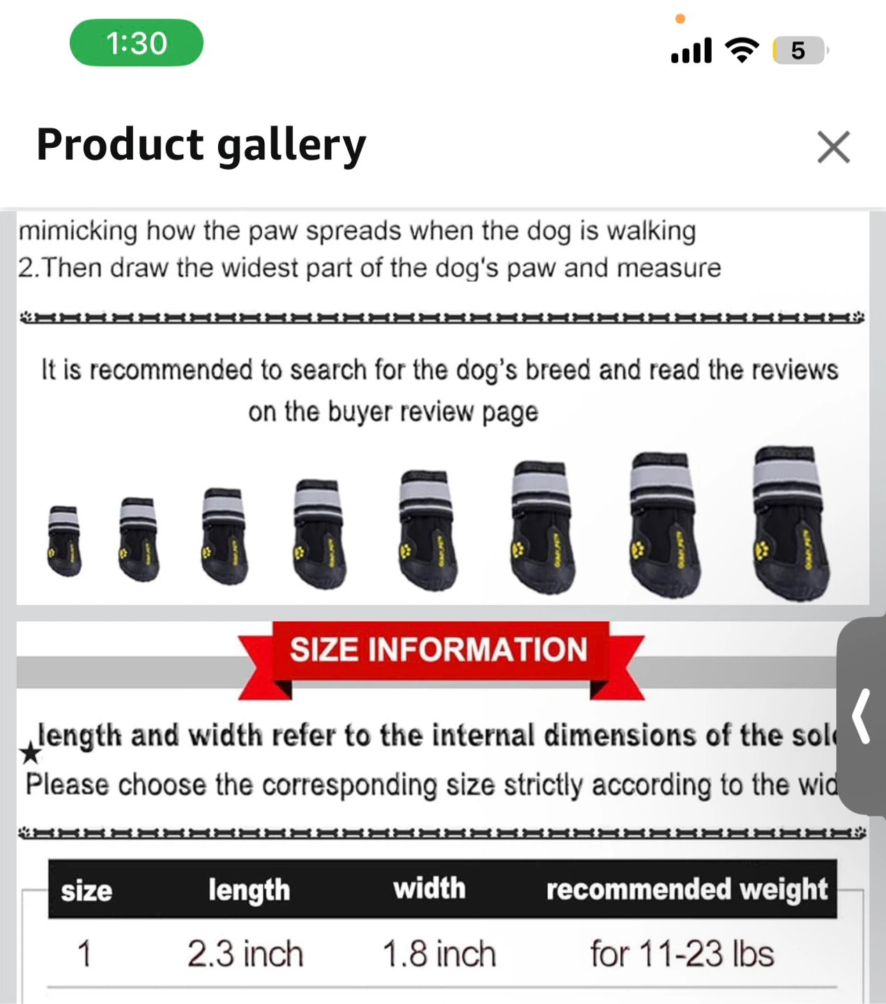 Qunyi Pets Dog Boots Size 1 - photo 3