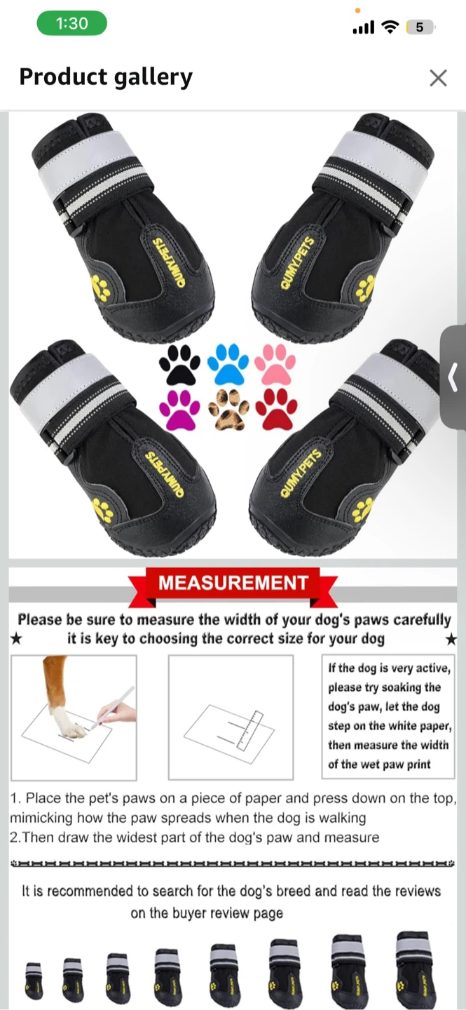 Qunyi Pets Dog Boots Size 1 - photo 2