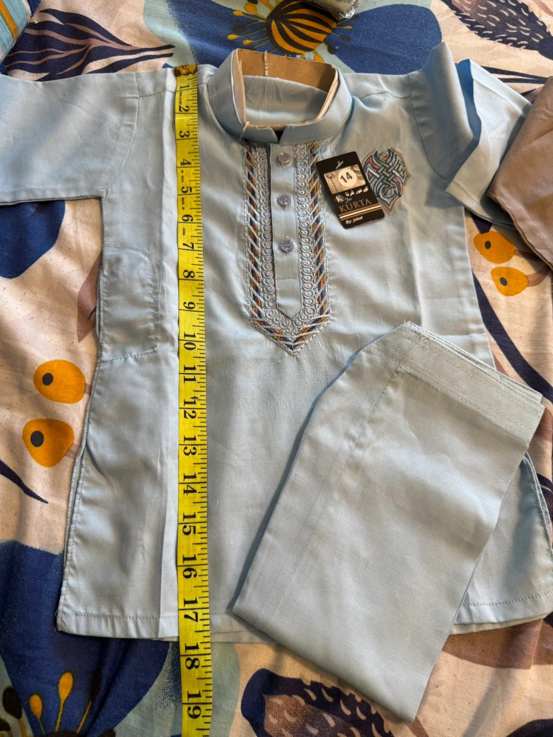 Boys Kurta Pajama Set - Blue, Grey, Brown - photo 4