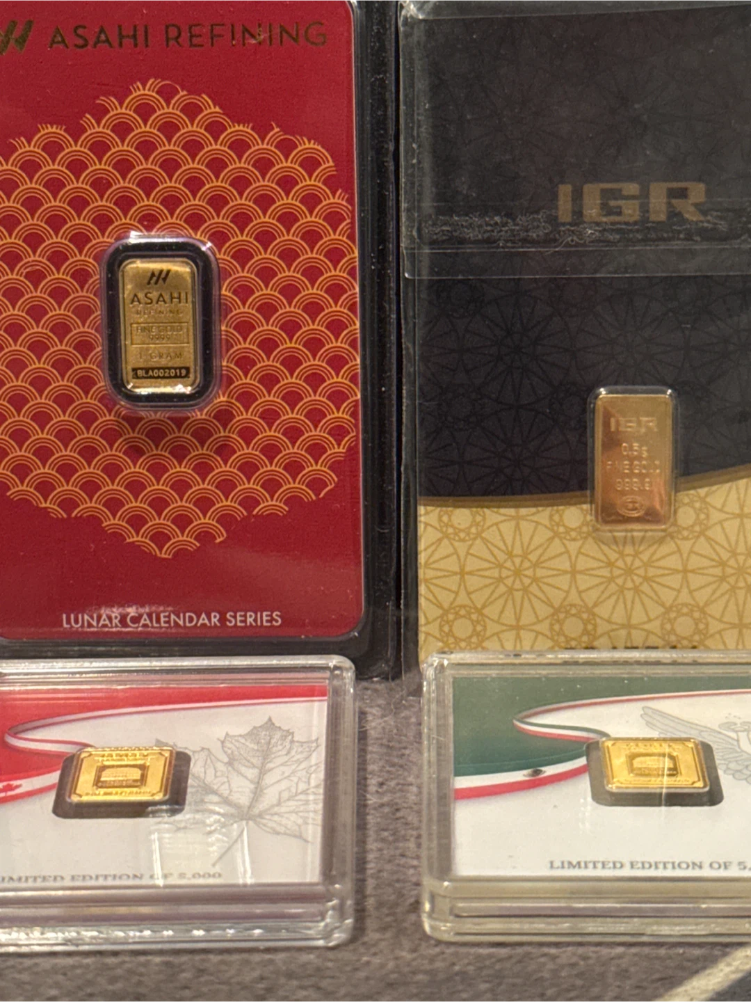 X3 1g bars x1 0.5g gold bars  fast sale