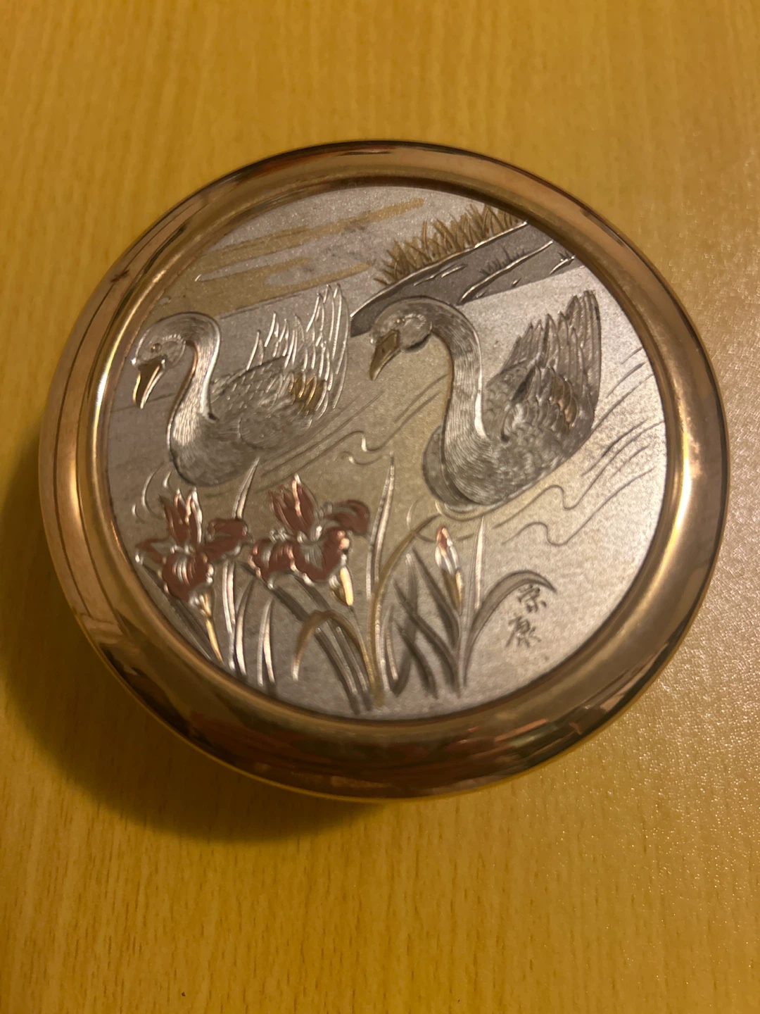 Chokin Art Trinket Box - 24k Gold Edged