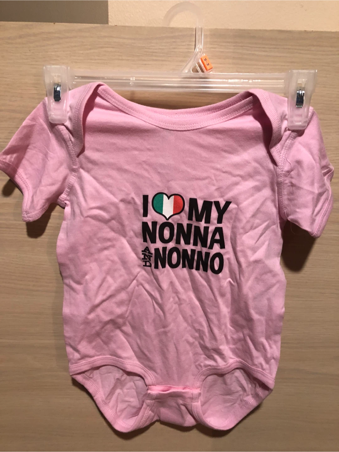 Baby Onesie I Love My Nonna Nonno Pink