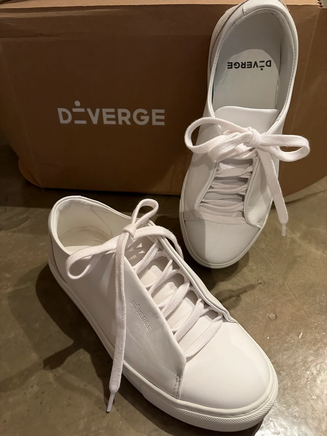 Diverge White Leather Sneakers Size 38