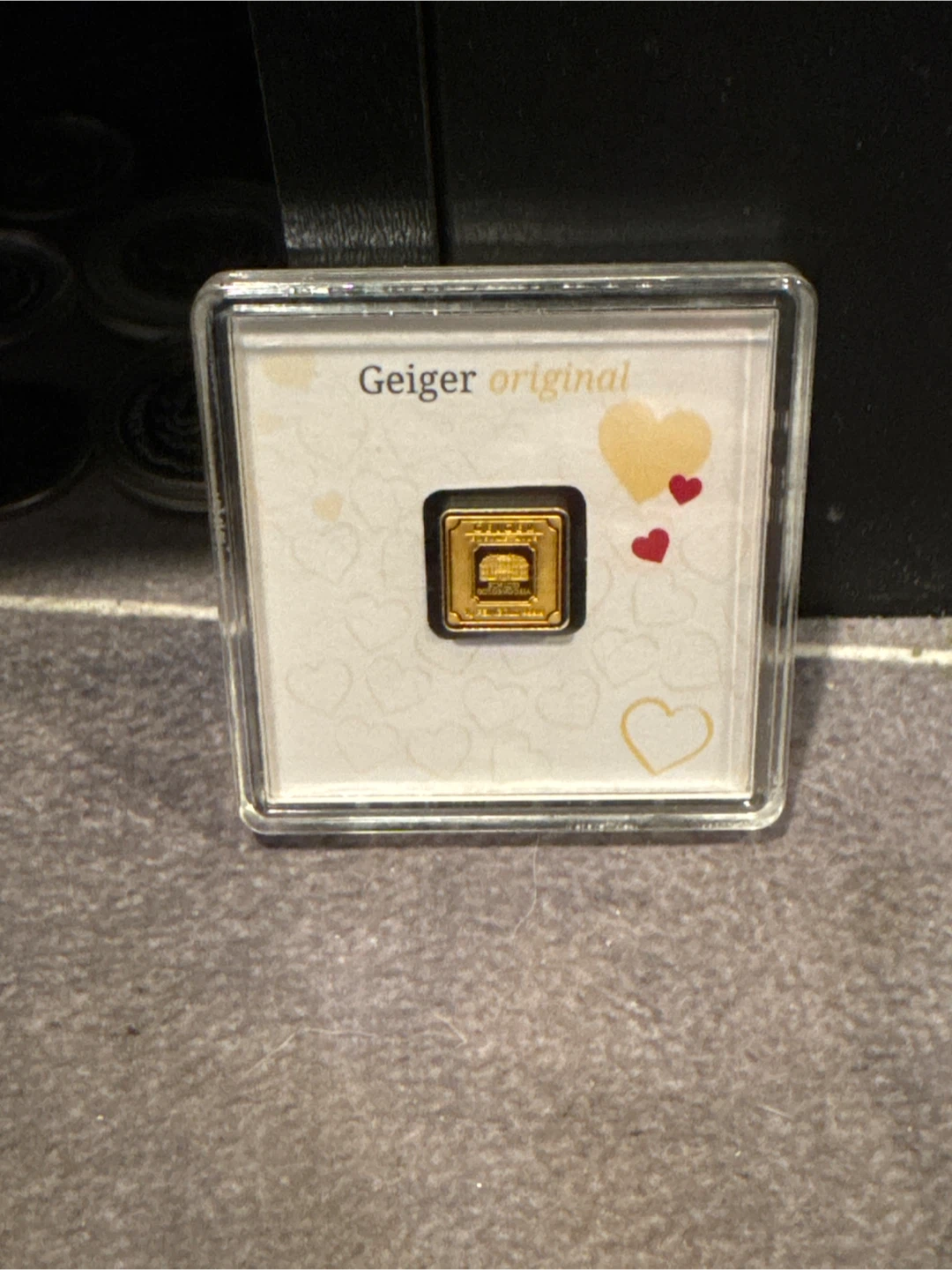 Geiger limited love hearts 1g Gold Bar AU 999.9