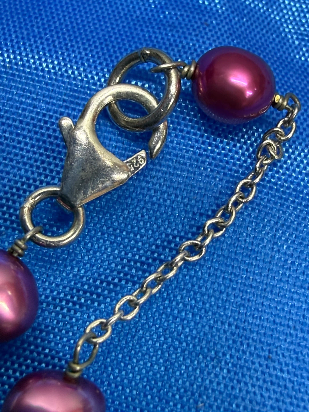 Purple Pearl Necklace and Bracelet Set with 925 Sterling Silver - photo 4