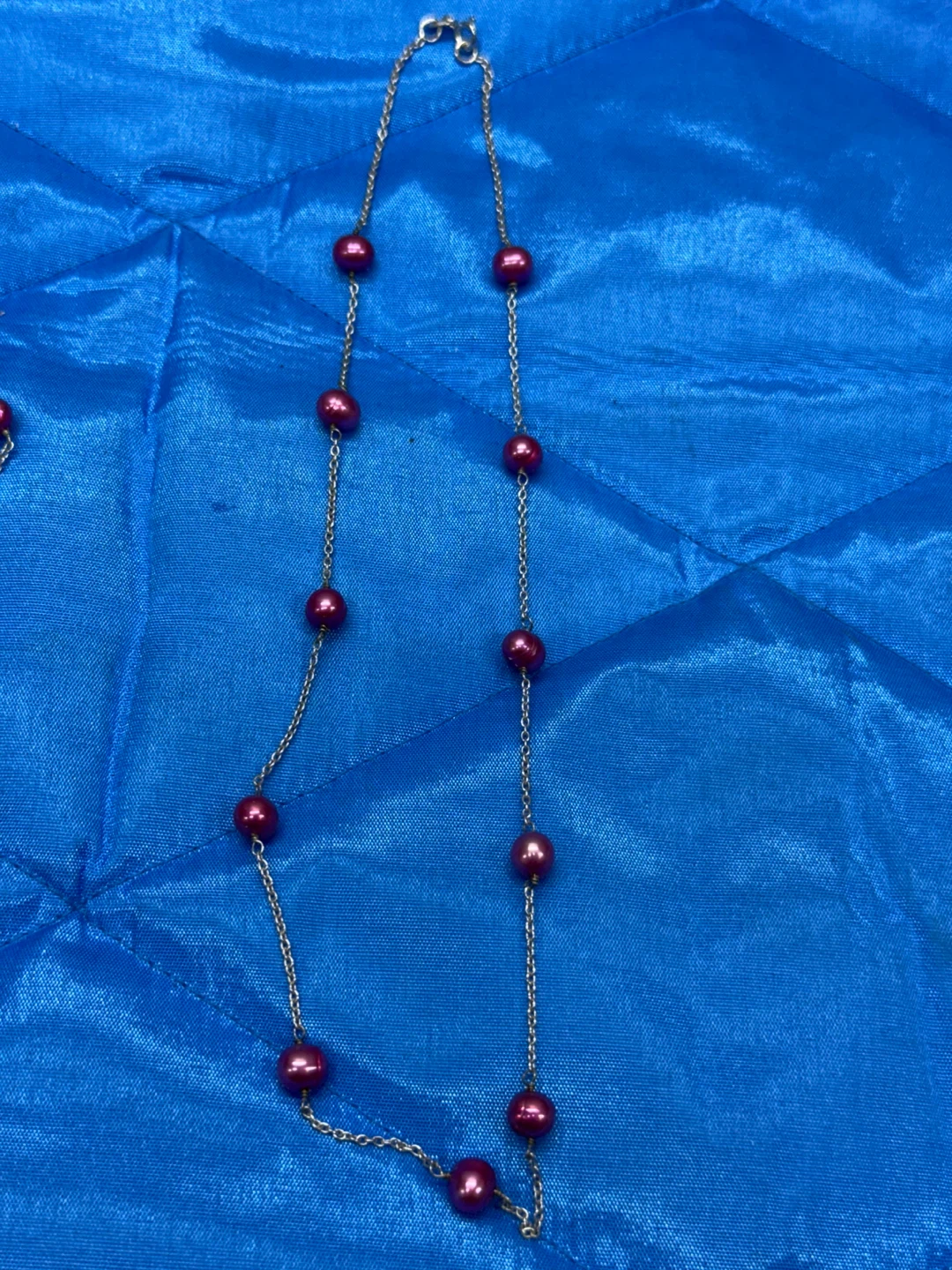 Purple Pearl Necklace and Bracelet Set with 925 Sterling Silver - photo 5