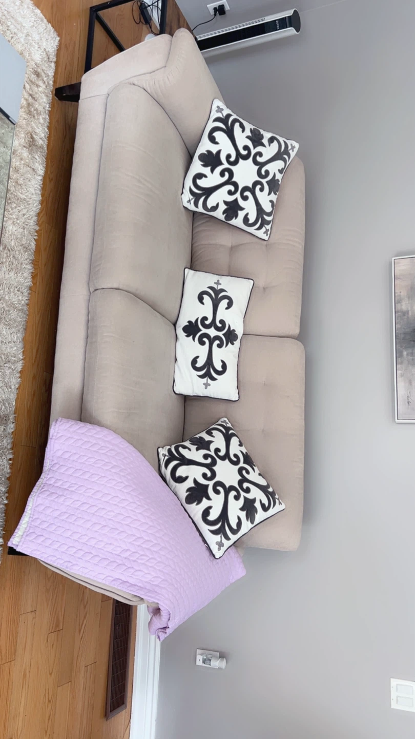 Light Beige Loveseat Sofa.