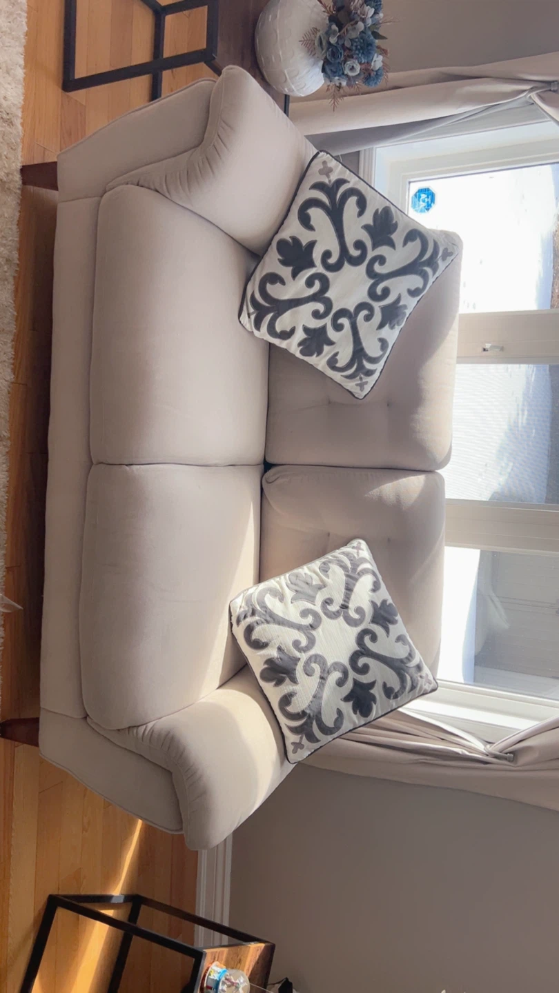 Light Beige Loveseat Sofa. - photo 2