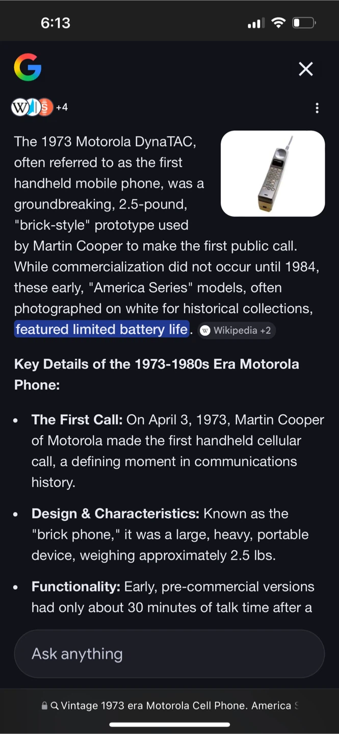 Rare Motorola DynaTAC "Brick Phone" America Series Cell Phone - photo 5