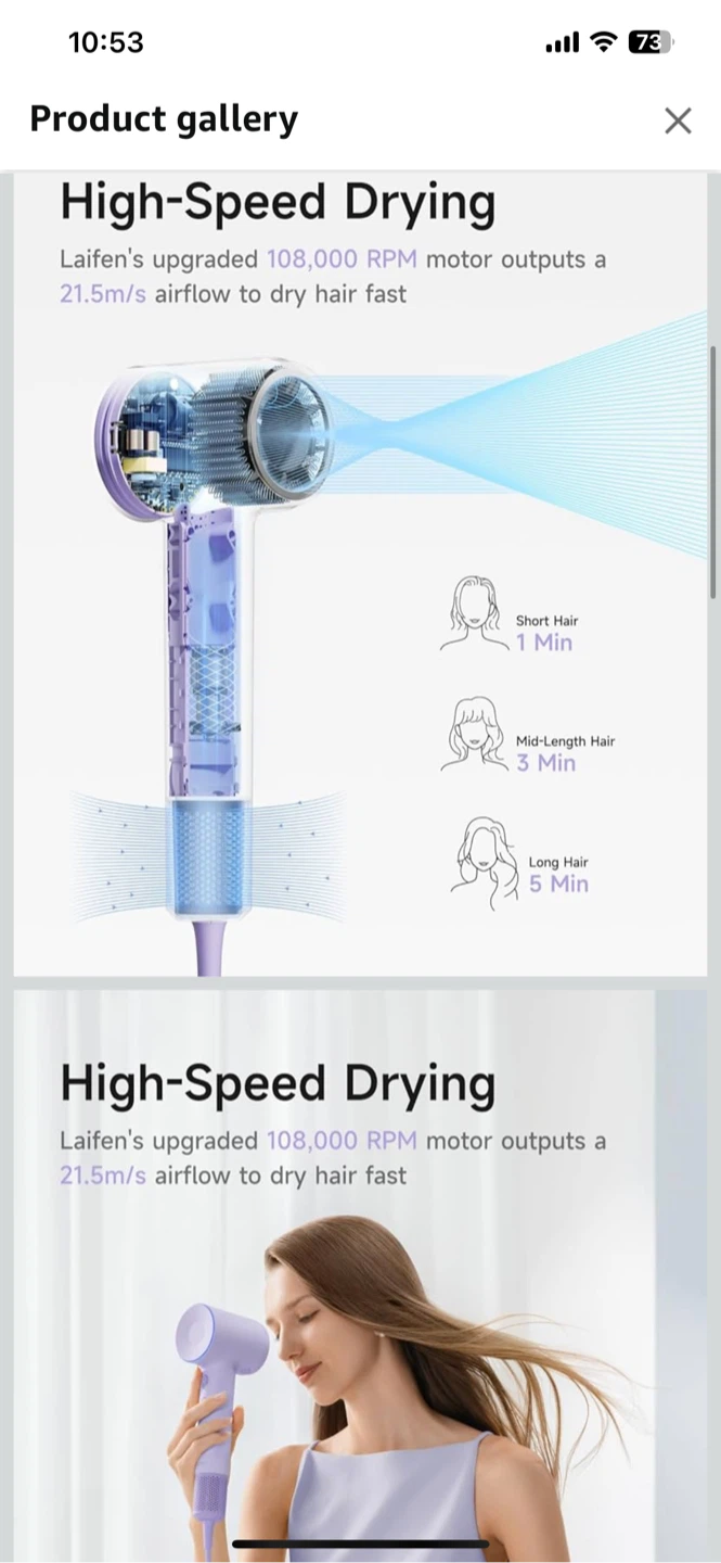 Laifen SE 2 Hair Dryer - Purple - photo 3