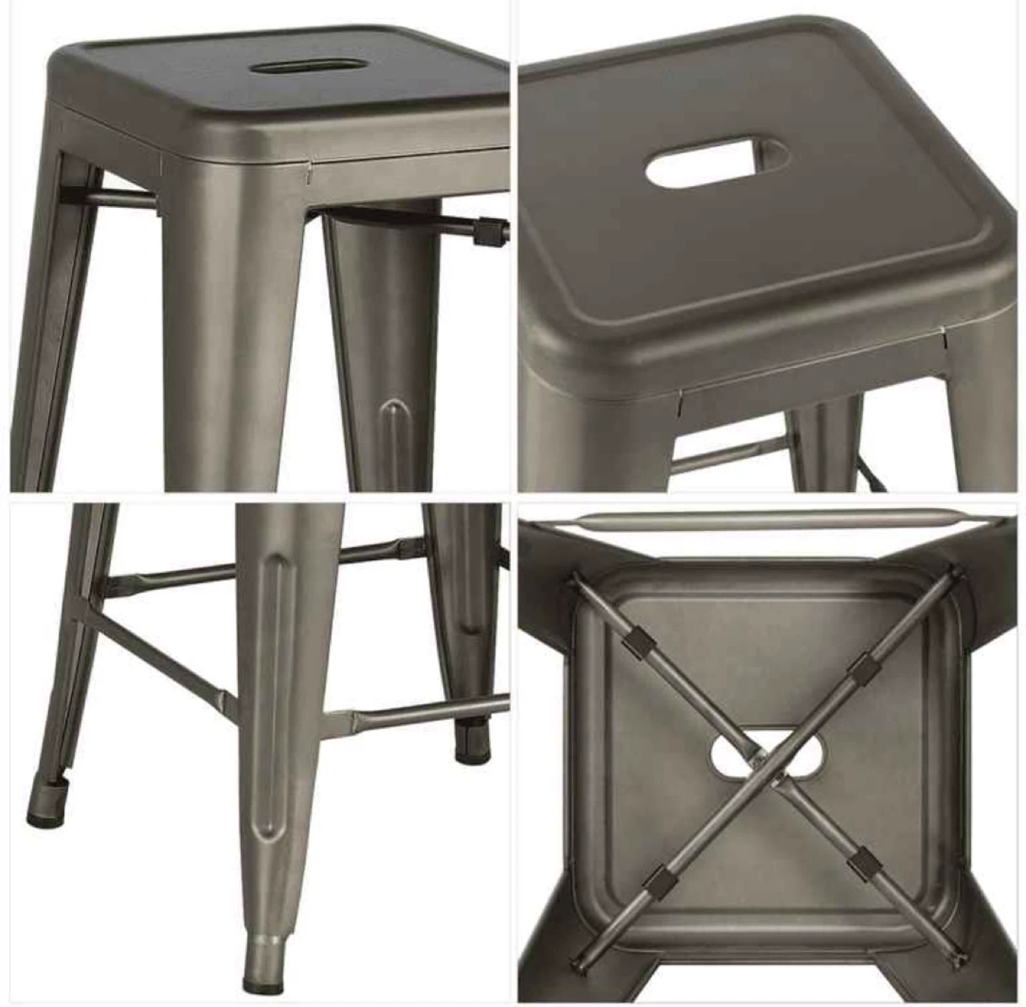 New Set of 4 Sturdy Industrial Indoor Outdoor Stools Chairs - photo 5