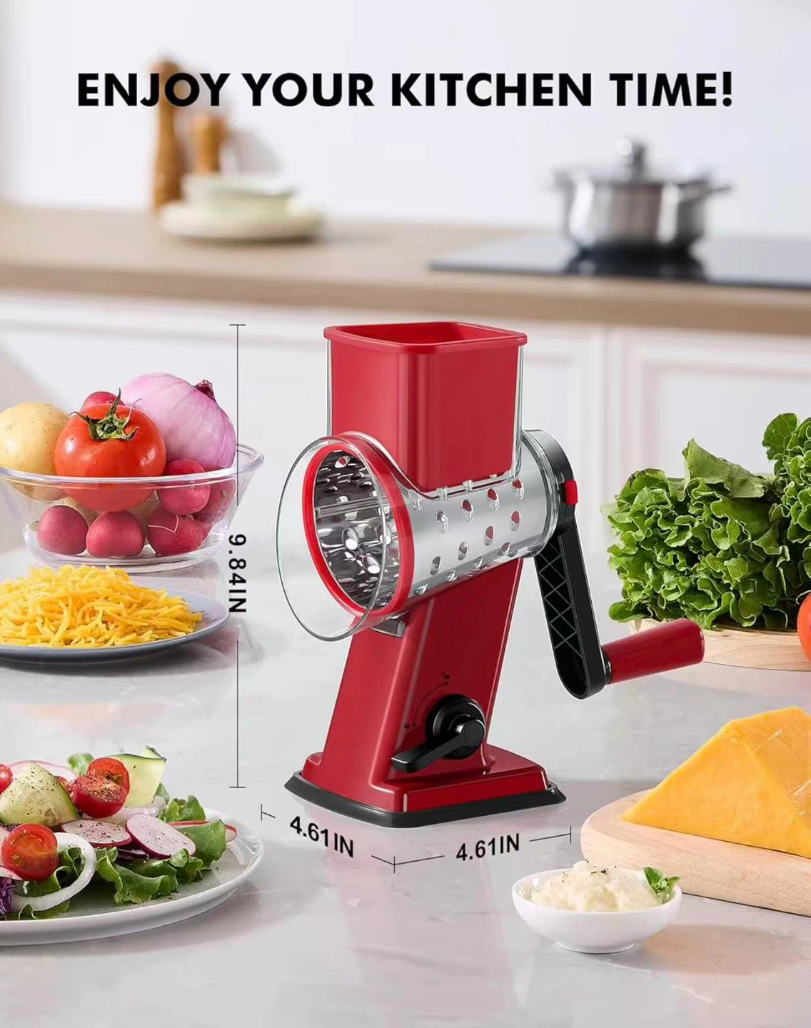 Rotary Cheese Grater with 4 Blades - photo 2