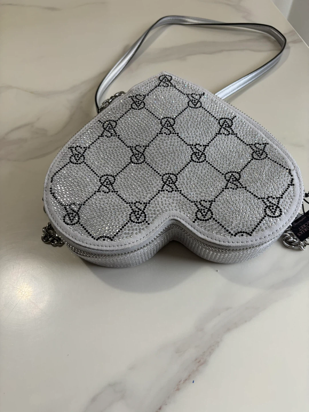 Victoria's Secret Heart Shaped Rhinestone Crossbody Bag