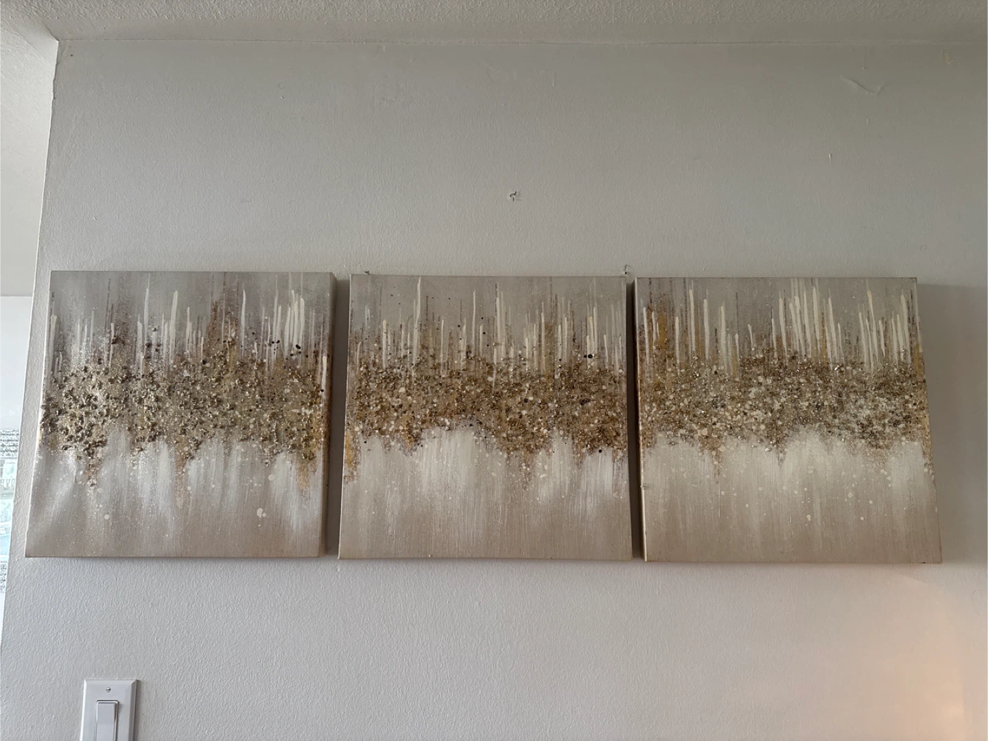 Set of 3 Textured Wall Art Panels