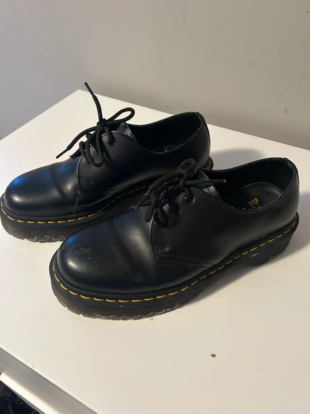 Dr. Martens Black Leather Platform Shoes UK 7 - photo 3