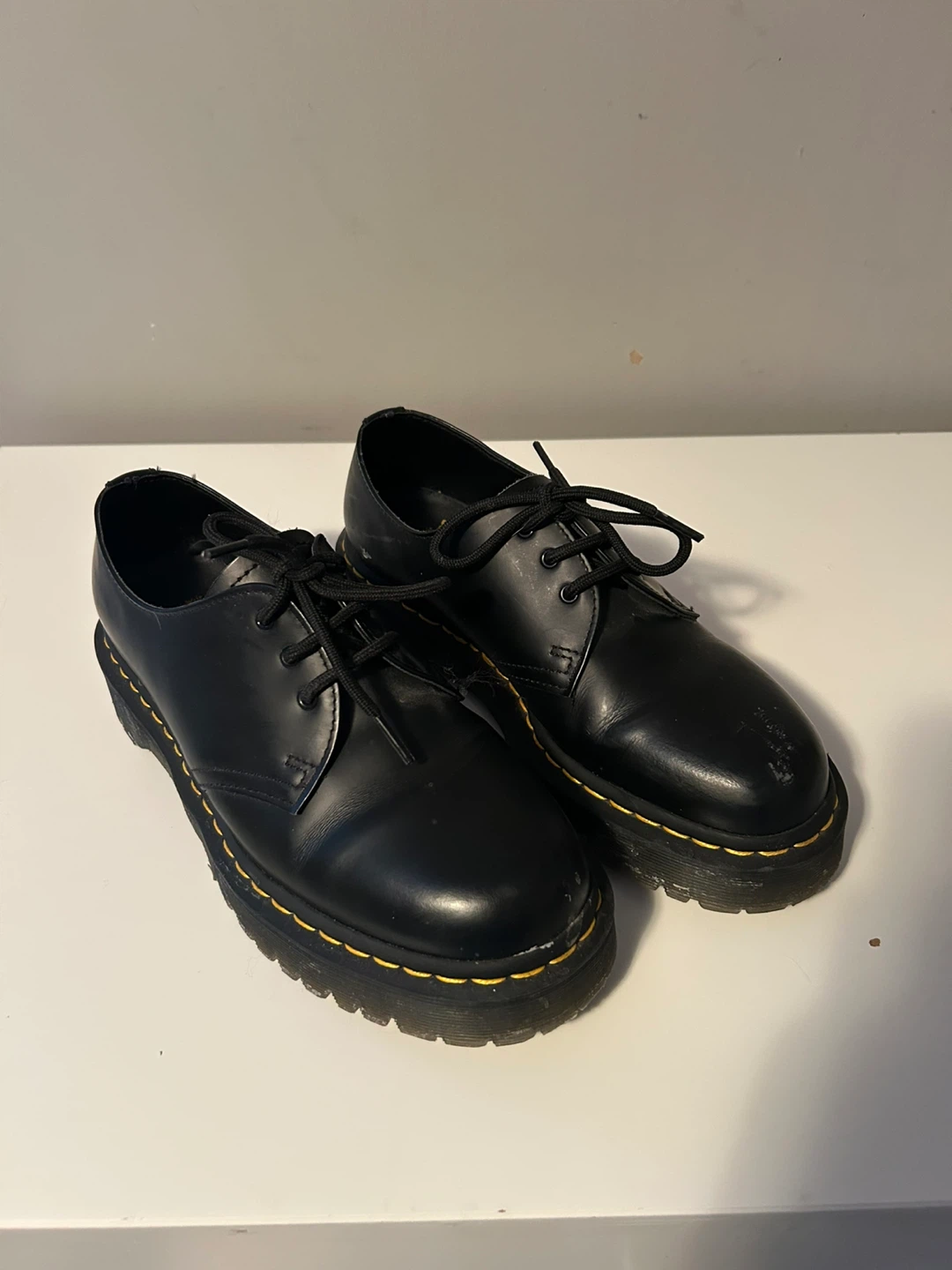 Dr. Martens Black Leather Platform Shoes UK 7