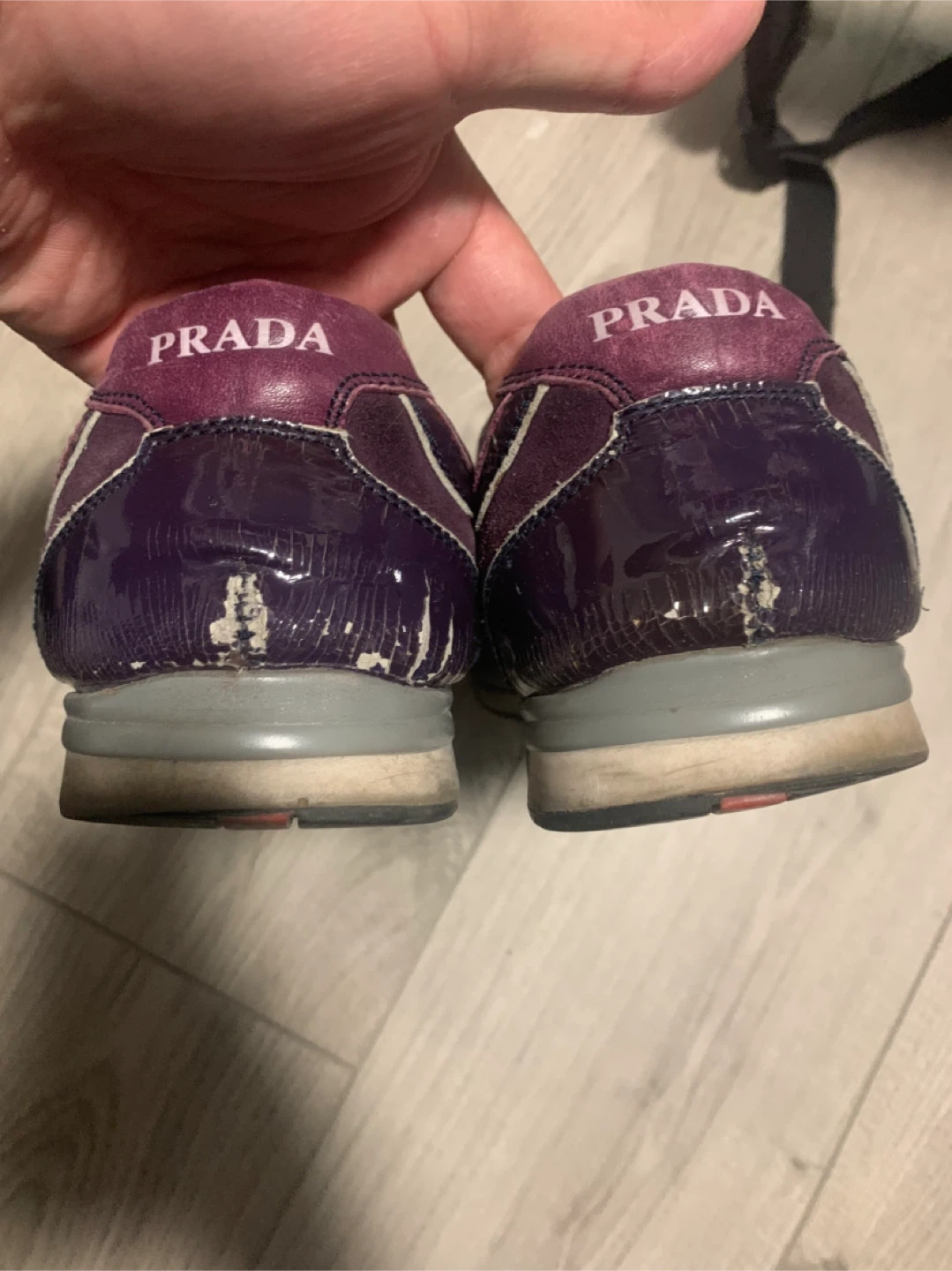 Prada Purple Suede & Patent Leather Sneakers - photo 3