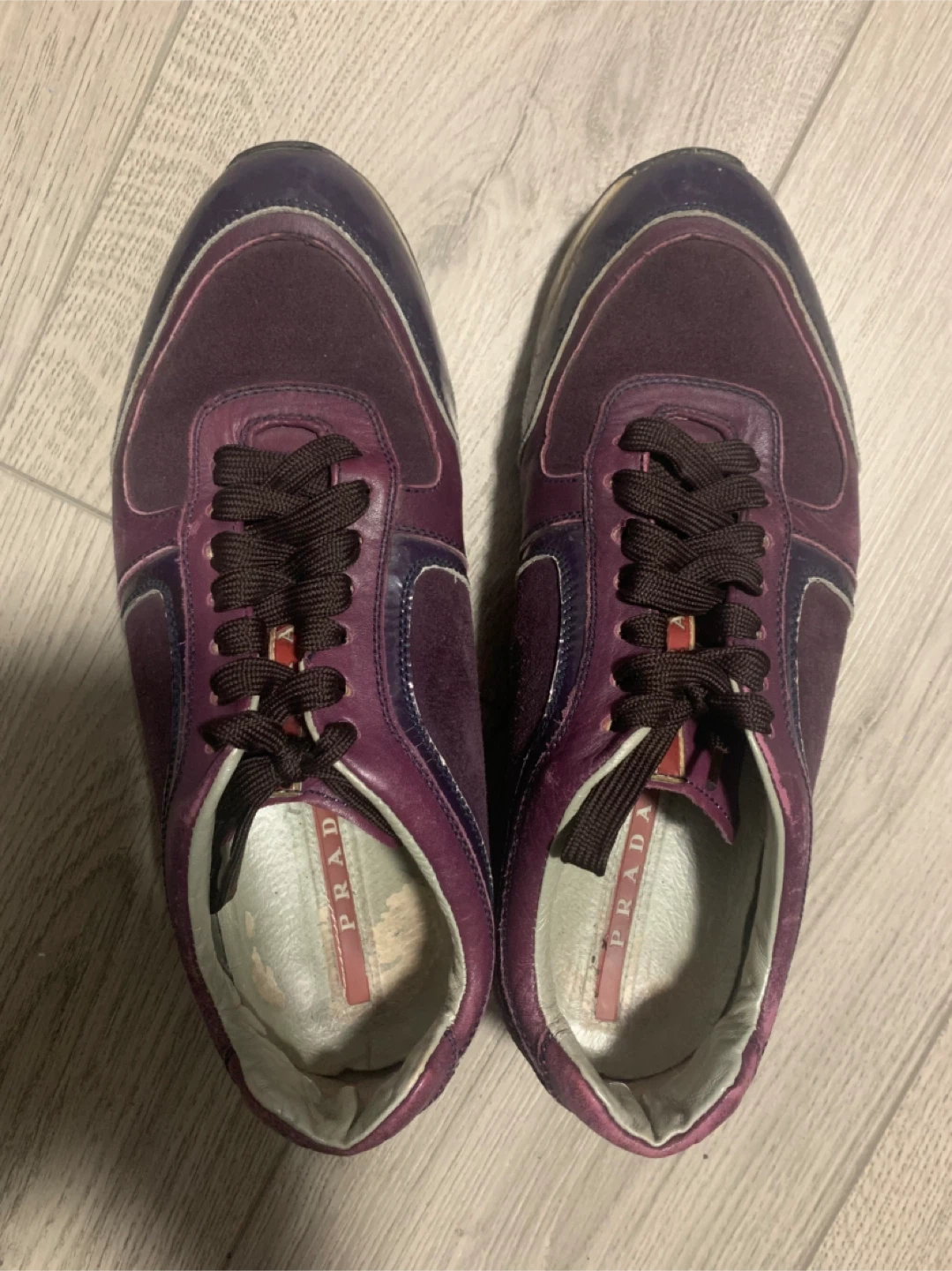 Prada Purple Suede & Patent Leather Sneakers - photo 2
