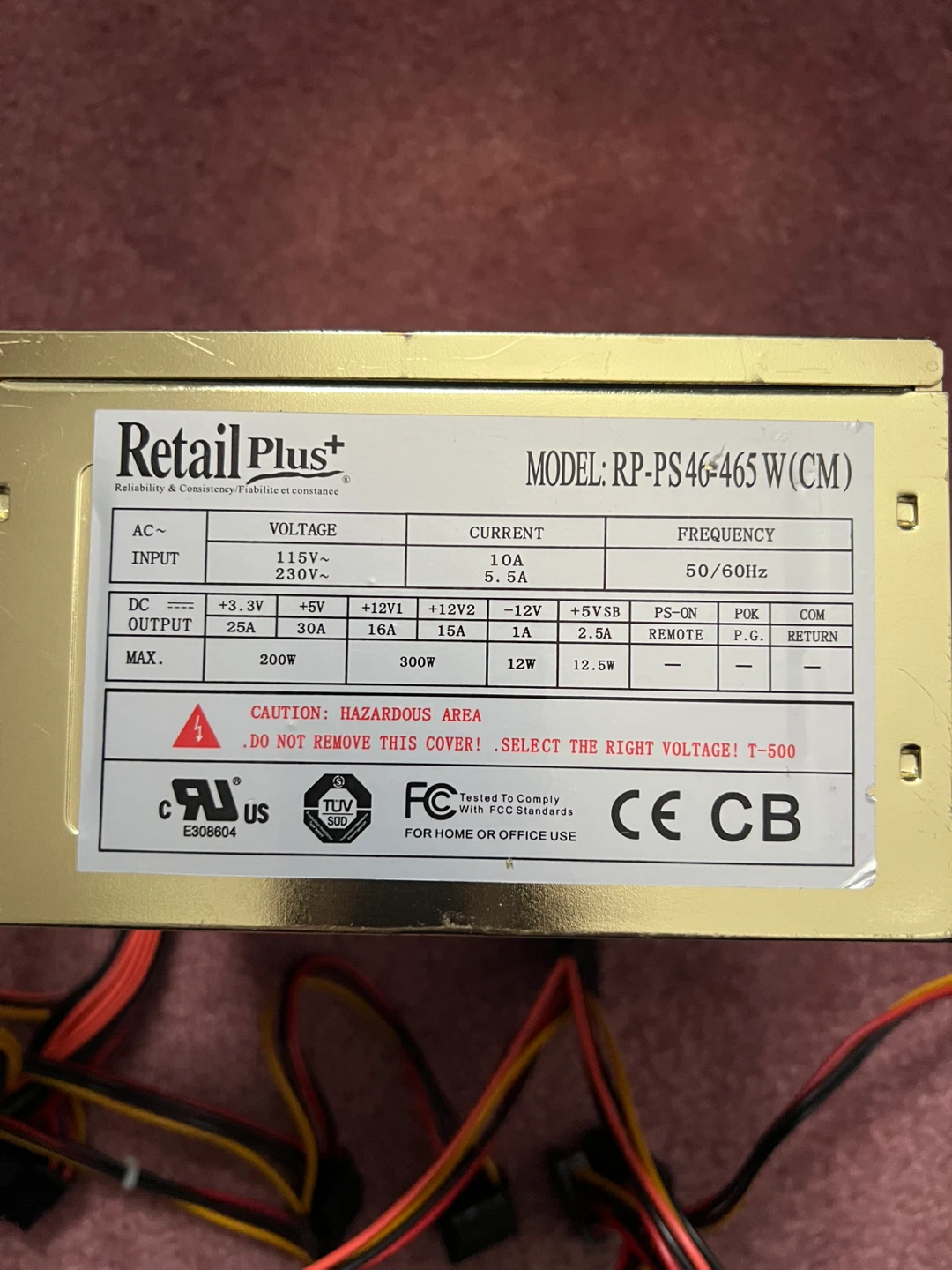 Desktop computer power supply 465W Computer Power Supply