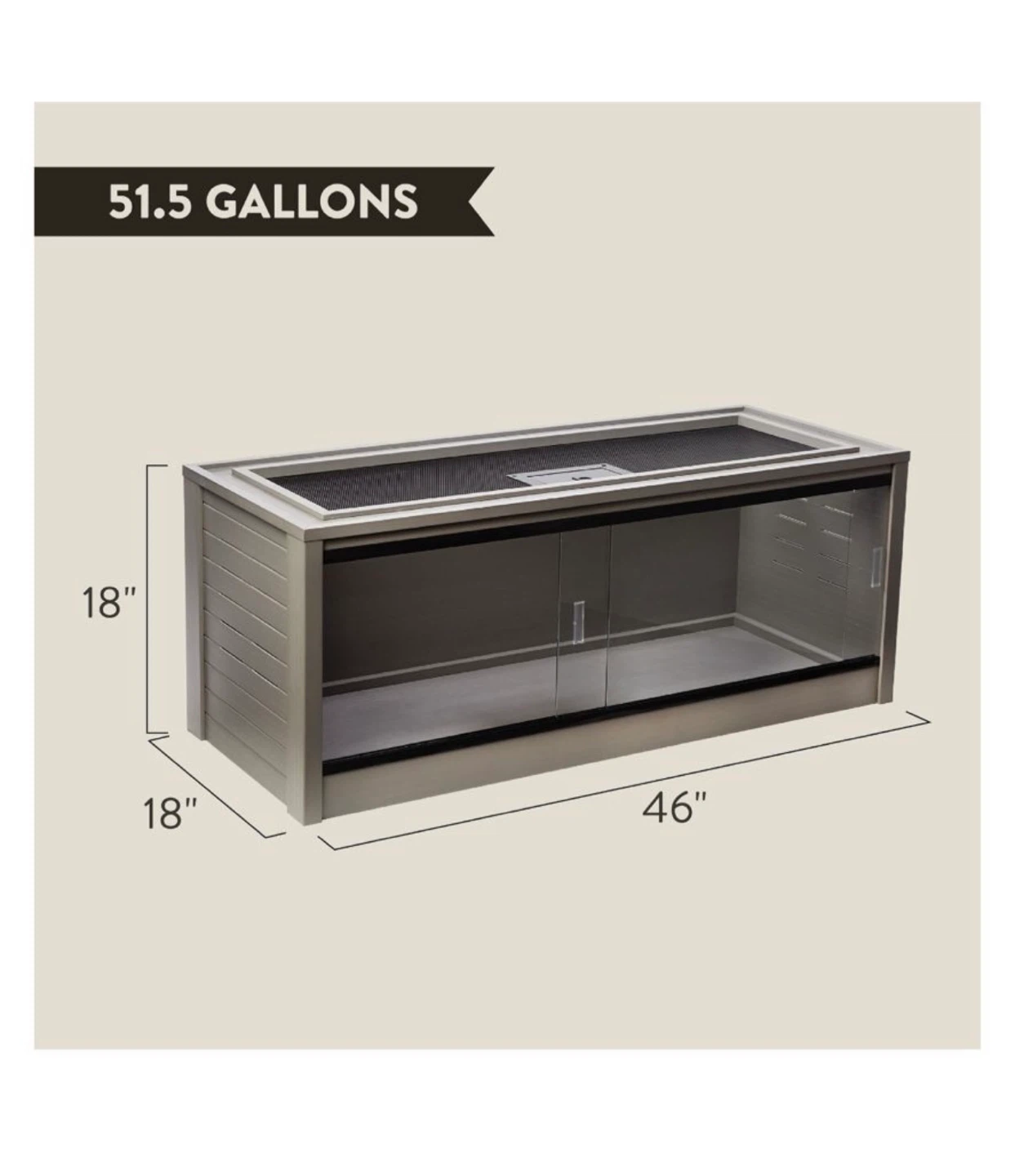 51.5 Gallon Reptile Terrarium Tank with Sliding Glass Doors - photo 3