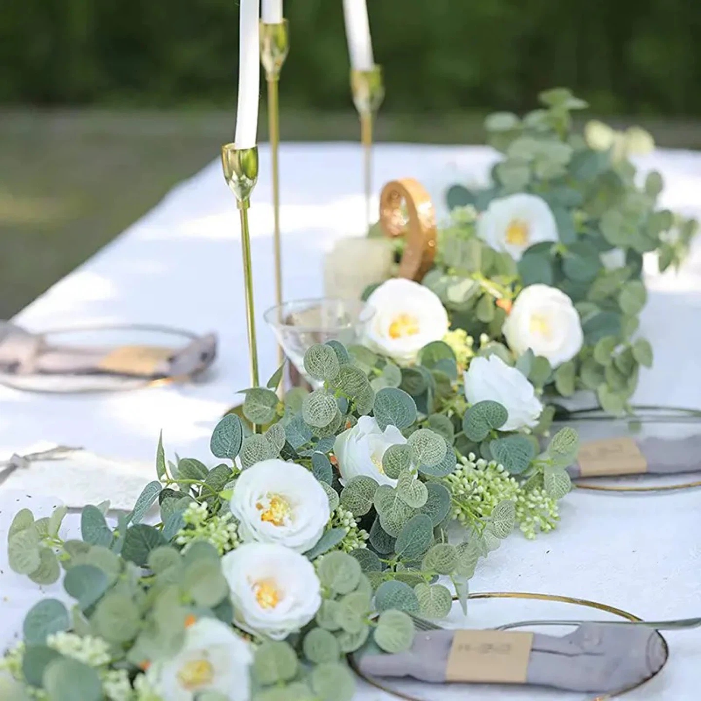 Rose garland/ eucalyptus