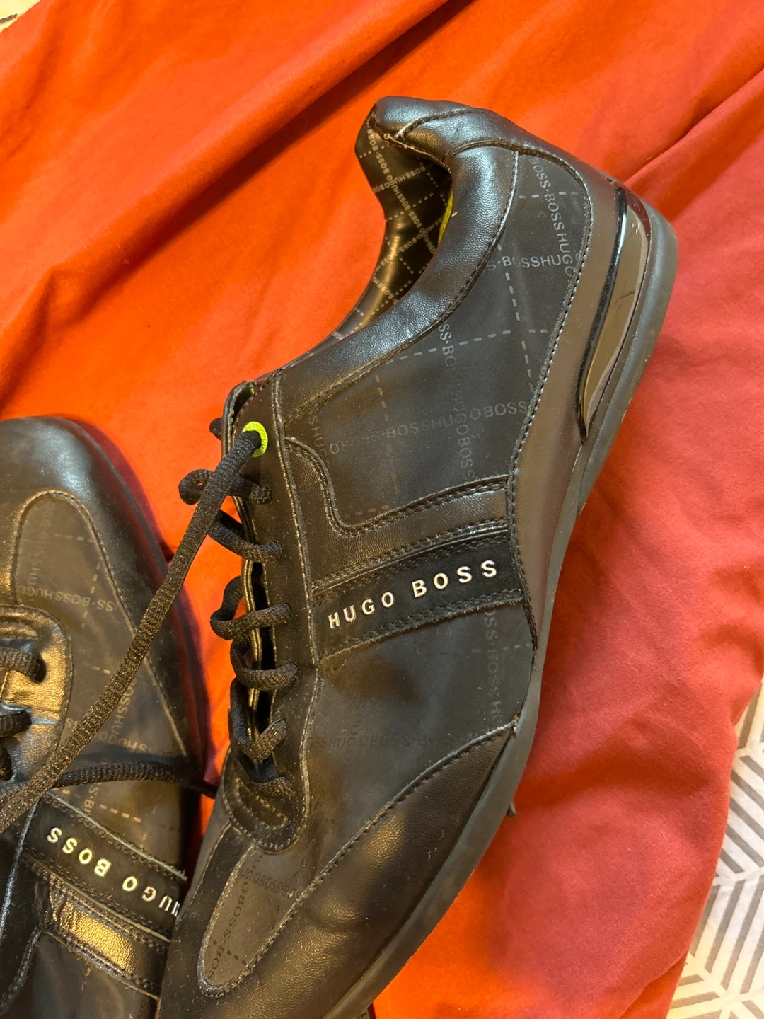Hugo Boss Men's Black Leather Sneakers Size 42 - photo 2