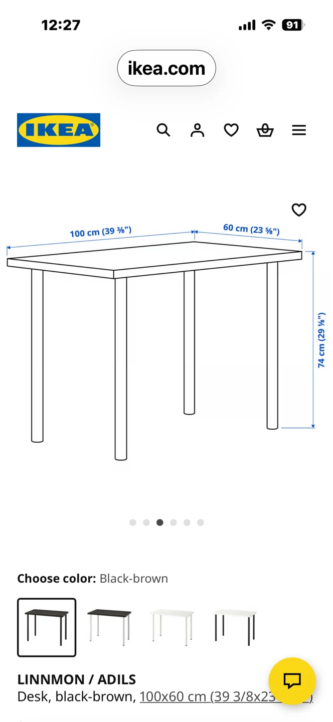 IKEA LINNMON / ADILS Black-brown Desk - photo 3