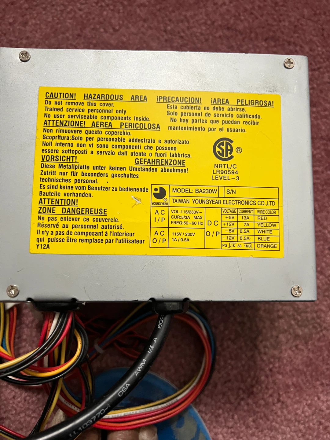 Compaq Desktop computer  Power Supply BA230W